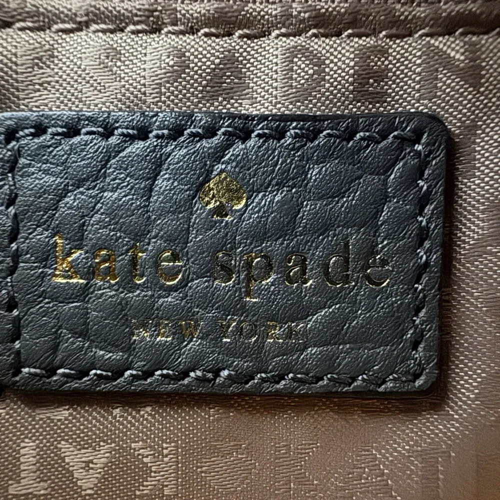 Kate Spade New York Gray Leather Satchel Crossbody Bag Perforated Purse